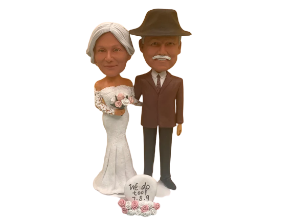 Custom Bobble Head Mini Figurine Old Couple Customized