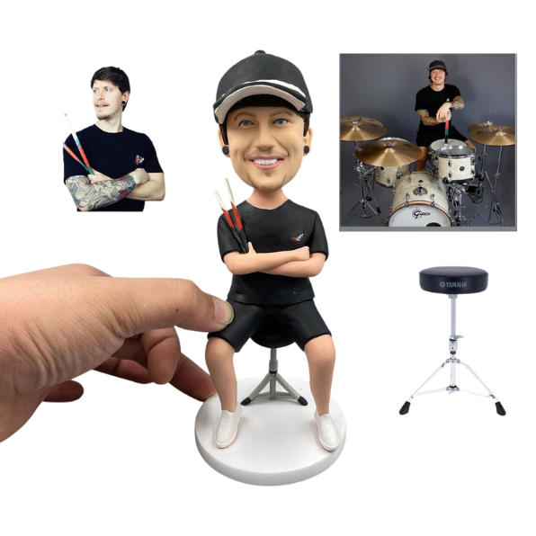 Custom Bobble Head Mini Figurine Drummer Customized