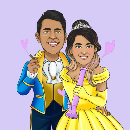 Zaida's Art - Disney Couple Portrait Wedding Bribe Groom