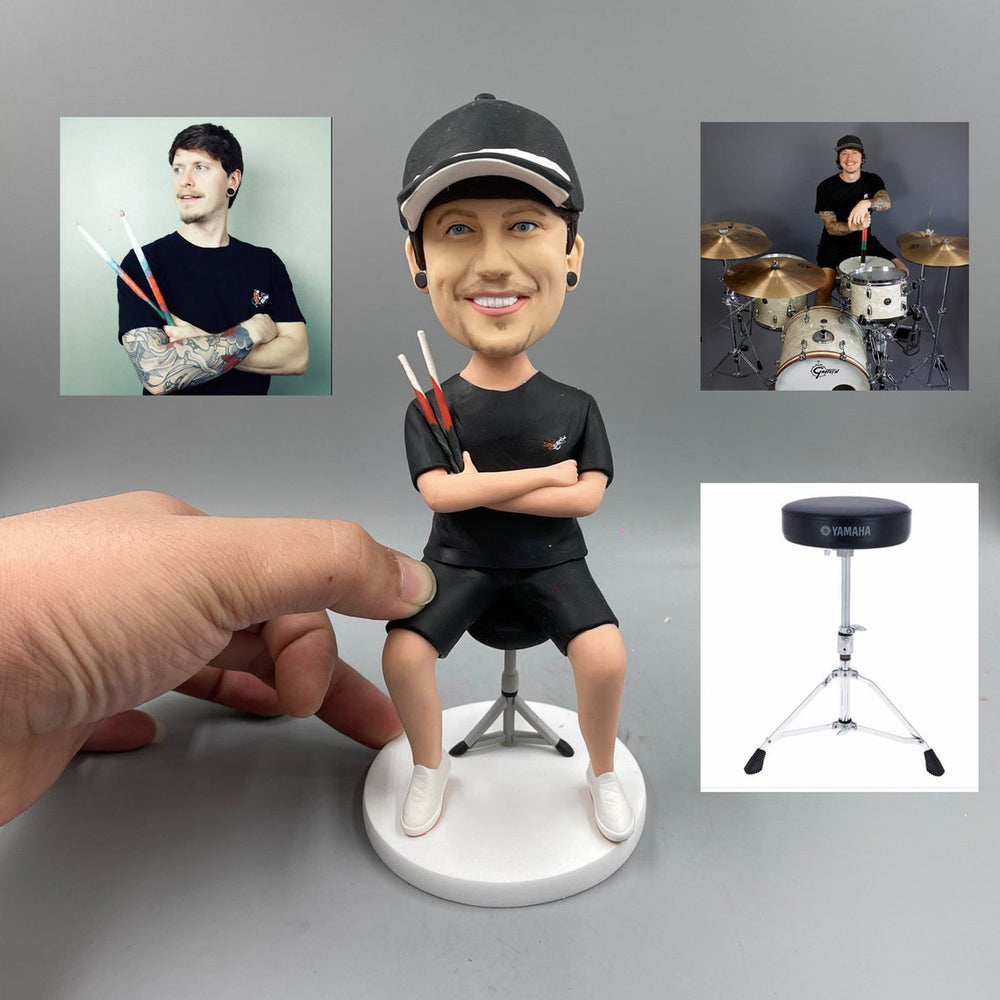 Custom Drummer Bobble Head | Drummer Figurine | Coupleofthings