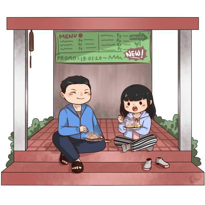 Couple Portrait Artwork, Our Artist will create a lovely art couple portrait in cartoon style for your anniversary gift