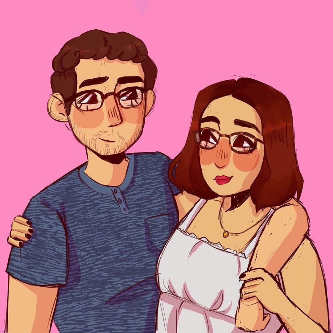 Digital Illustration of Couple