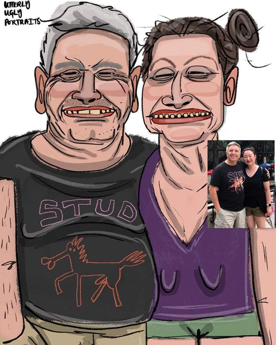 Ugly's Art - Ugly Couple Portrait Art Commission